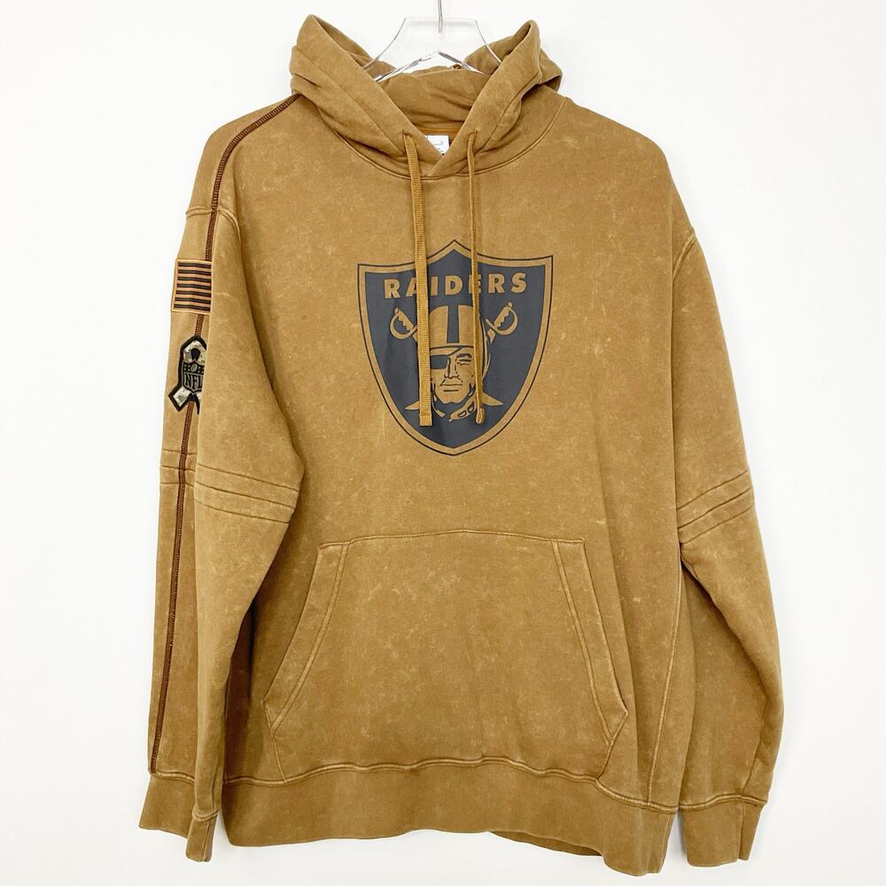 NFL x Nike Men's Las Vegas Raiders Salute to Service Tan Hoodie Sweatshirt L